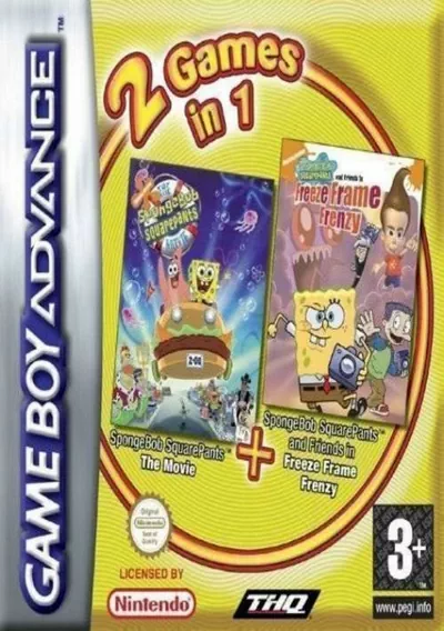 ROM Cover: 2 IN 1 - THE SPONGEBOB SQUAREPANTS MOVIE & FREEZE FRAME FRENZY (SIR VG) (EU)