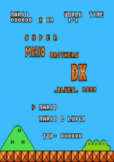 ROM Cover: Super Mario Bros DX Blues (SMB1 Hack)